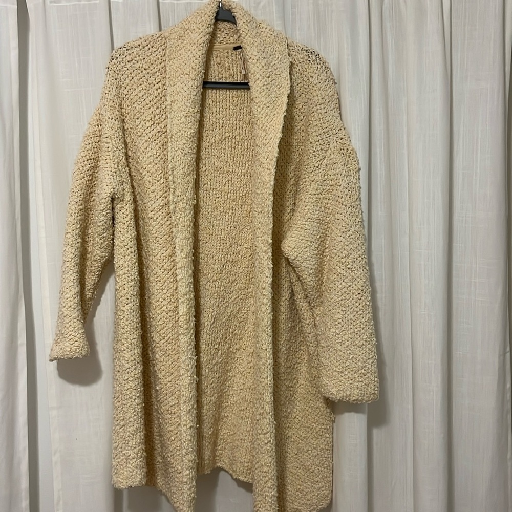 Free people cream sweater cardigan